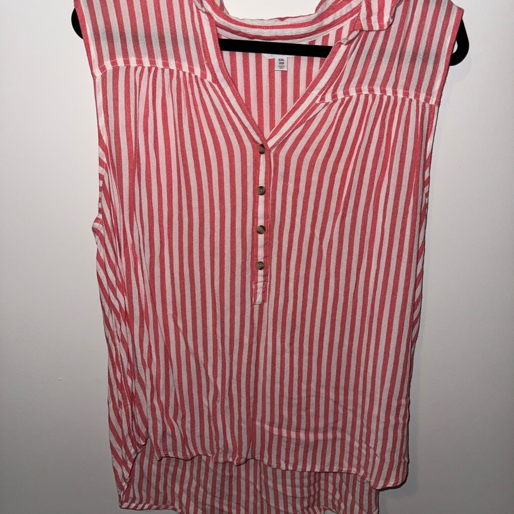 Striped Pink Sleeveless Top